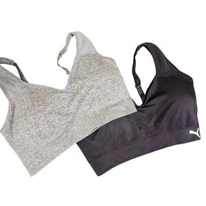 PUMA black & gray sports‎ bras Lot of 2 Womens size XL